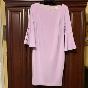 Calvin Klein Light Purple Long Sleeve Dress